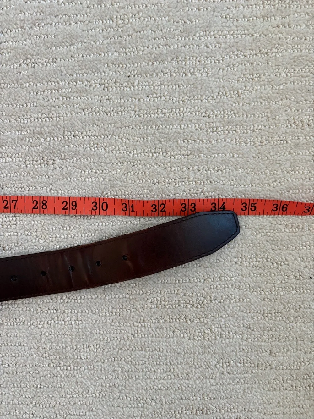 G.H. Bass & Co. Genuine Brown Leather Belt Size Small Solid Brass Buckle